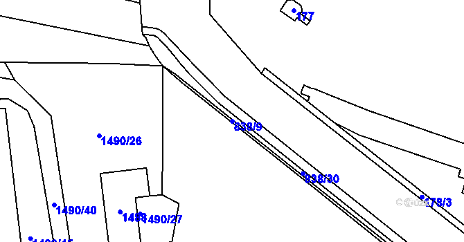 Parcela st. 838/9 v KÚ Třemošná, Katastrální mapa