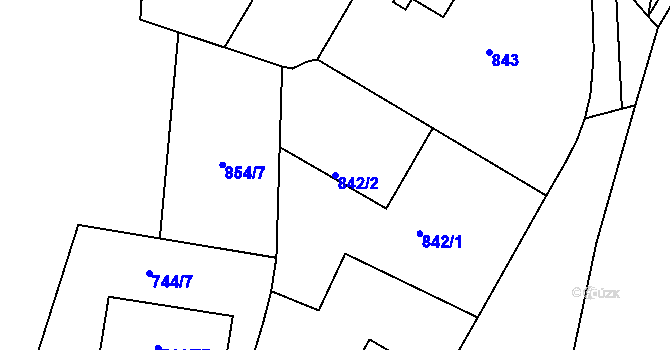 Parcela st. 842/2 v KÚ Třemošná, Katastrální mapa