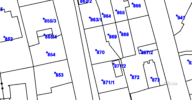 Parcela st. 870 v KÚ Třemošná, Katastrální mapa