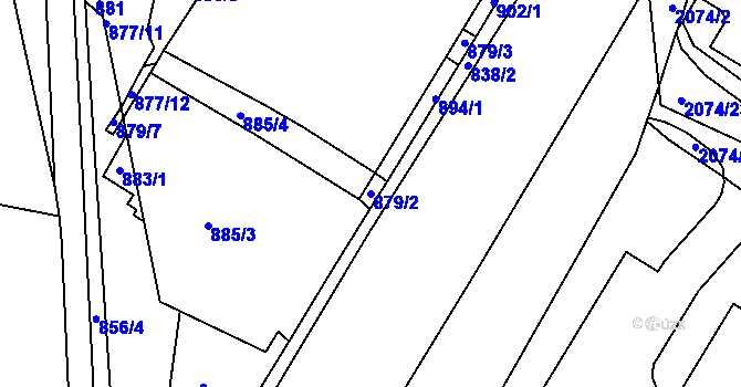 Parcela st. 879/2 v KÚ Třemošná, Katastrální mapa