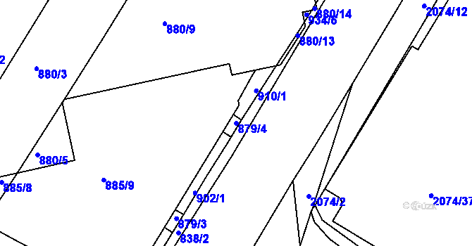 Parcela st. 879/4 v KÚ Třemošná, Katastrální mapa
