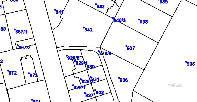 Parcela st. 879/6 v KÚ Třemošná, Katastrální mapa