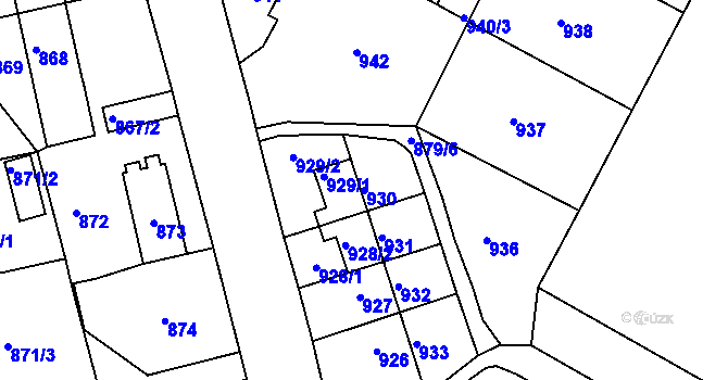 Parcela st. 930 v KÚ Třemošná, Katastrální mapa