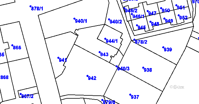 Parcela st. 943 v KÚ Třemošná, Katastrální mapa
