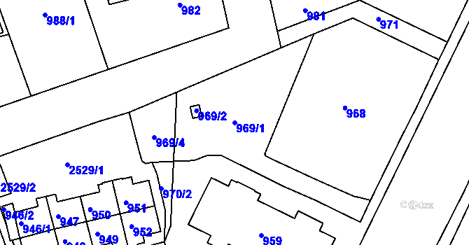 Parcela st. 969/1 v KÚ Třemošná, Katastrální mapa