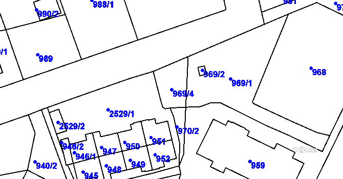 Parcela st. 969/4 v KÚ Třemošná, Katastrální mapa