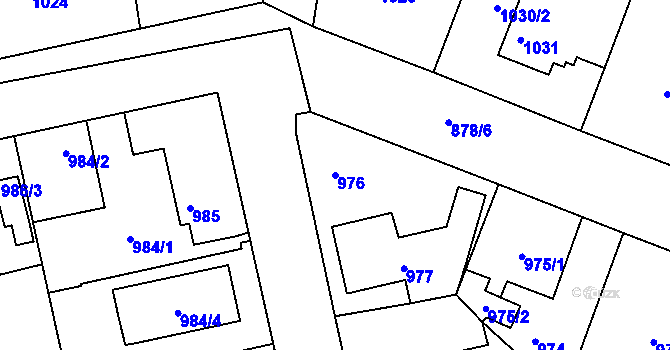 Parcela st. 976 v KÚ Třemošná, Katastrální mapa