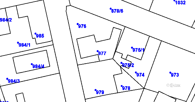 Parcela st. 977 v KÚ Třemošná, Katastrální mapa