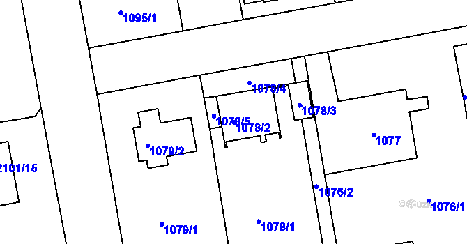 Parcela st. 1078/2 v KÚ Třemošná, Katastrální mapa