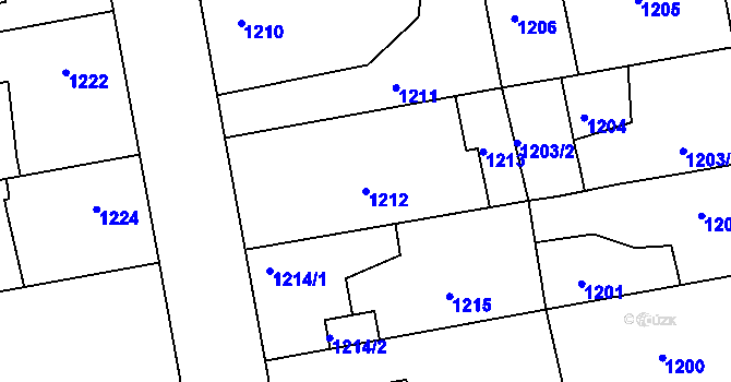 Parcela st. 1212 v KÚ Třemošná, Katastrální mapa