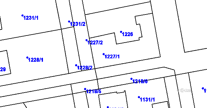 Parcela st. 1227/1 v KÚ Třemošná, Katastrální mapa