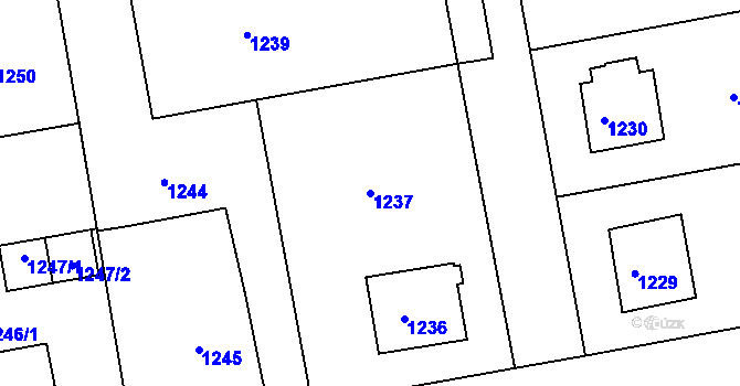 Parcela st. 1237 v KÚ Třemošná, Katastrální mapa