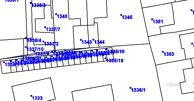 Parcela st. 1335/17 v KÚ Třemošná, Katastrální mapa