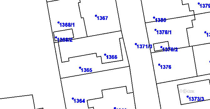 Parcela st. 1366 v KÚ Třemošná, Katastrální mapa