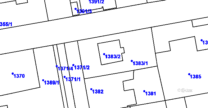 Parcela st. 1383/2 v KÚ Třemošná, Katastrální mapa