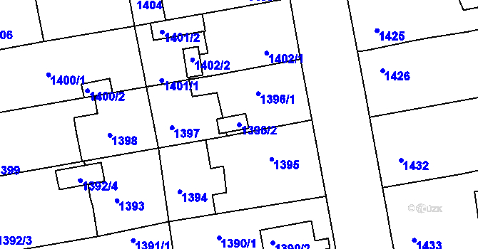 Parcela st. 1396/2 v KÚ Třemošná, Katastrální mapa