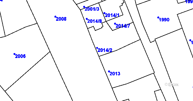 Parcela st. 2014/2 v KÚ Třemošná, Katastrální mapa