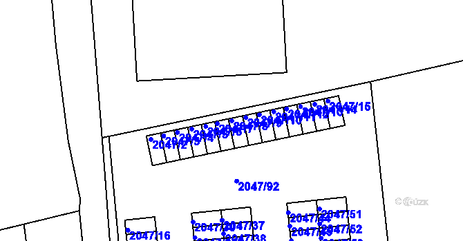 Parcela st. 2047/8 v KÚ Třemošná, Katastrální mapa