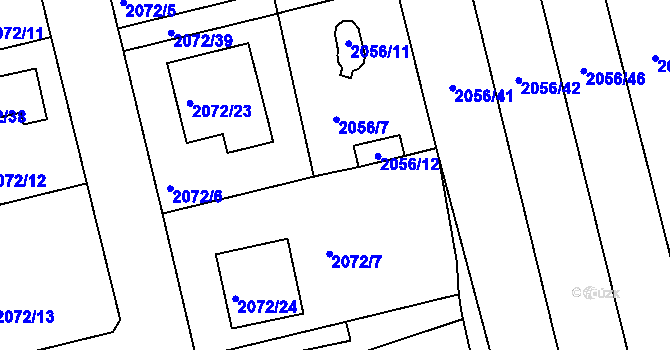 Parcela st. 2056/8 v KÚ Třemošná, Katastrální mapa
