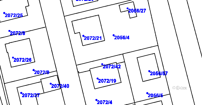 Parcela st. 2072/3 v KÚ Třemošná, Katastrální mapa
