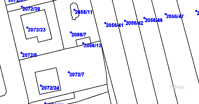 Parcela st. 2072/17 v KÚ Třemošná, Katastrální mapa