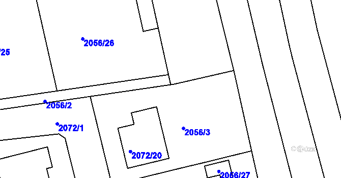 Parcela st. 2072/29 v KÚ Třemošná, Katastrální mapa