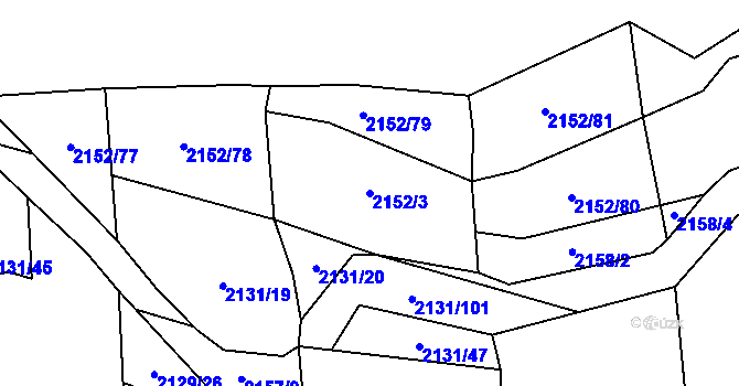 Parcela st. 2152/3 v KÚ Třemošná, Katastrální mapa