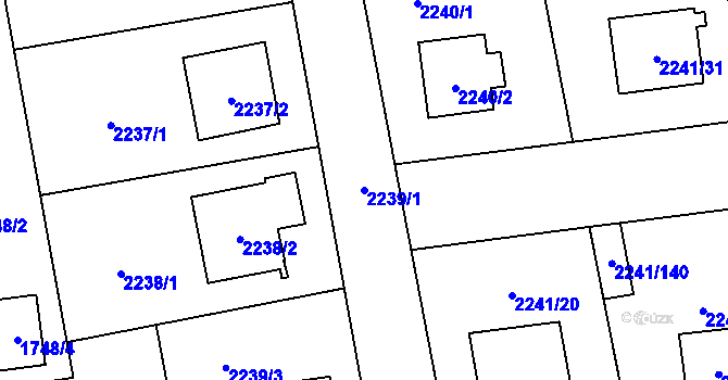 Parcela st. 2239/1 v KÚ Třemošná, Katastrální mapa