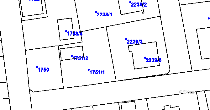 Parcela st. 2239/4 v KÚ Třemošná, Katastrální mapa