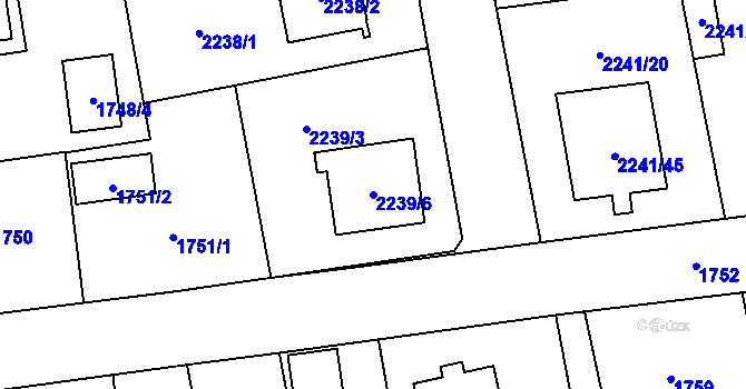 Parcela st. 2239/6 v KÚ Třemošná, Katastrální mapa