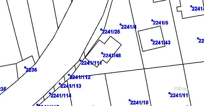 Parcela st. 2241/48 v KÚ Třemošná, Katastrální mapa