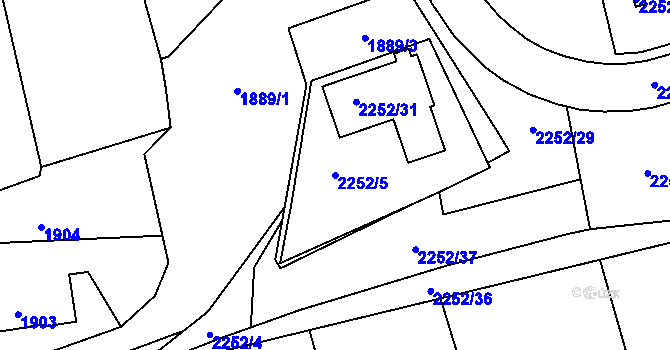 Parcela st. 2252/5 v KÚ Třemošná, Katastrální mapa