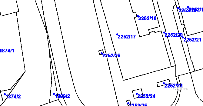 Parcela st. 2252/26 v KÚ Třemošná, Katastrální mapa