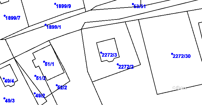 Parcela st. 2272/3 v KÚ Třemošná, Katastrální mapa