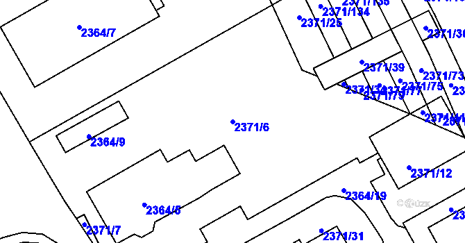 Parcela st. 2371/6 v KÚ Třemošná, Katastrální mapa