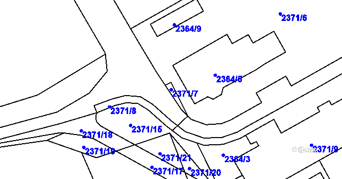 Parcela st. 2371/7 v KÚ Třemošná, Katastrální mapa