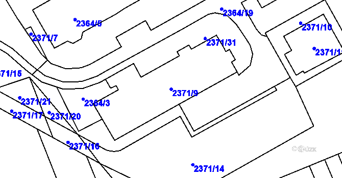 Parcela st. 2371/9 v KÚ Třemošná, Katastrální mapa