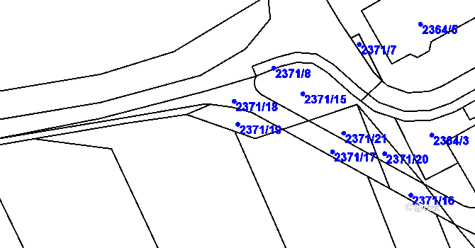 Parcela st. 2371/19 v KÚ Třemošná, Katastrální mapa