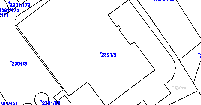 Parcela st. 2391/9 v KÚ Třemošná, Katastrální mapa