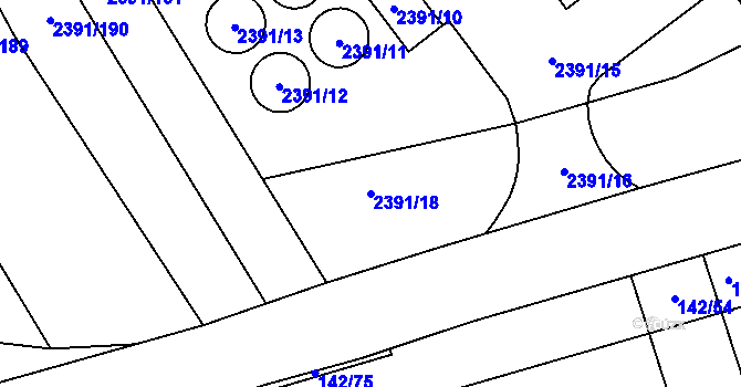 Parcela st. 2391/18 v KÚ Třemošná, Katastrální mapa