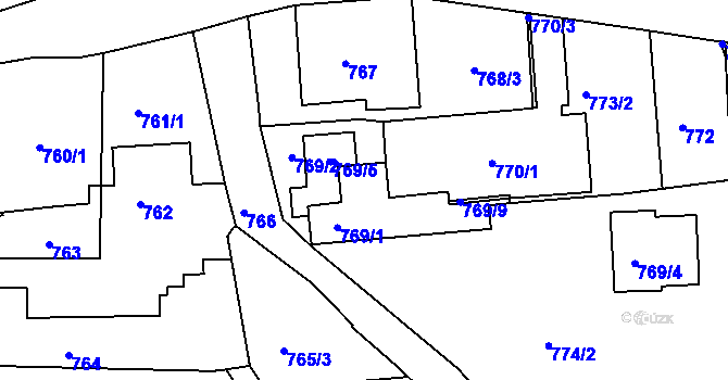 Parcela st. 769/6 v KÚ Třemošná, Katastrální mapa