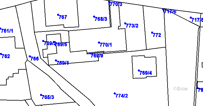 Parcela st. 769/8 v KÚ Třemošná, Katastrální mapa