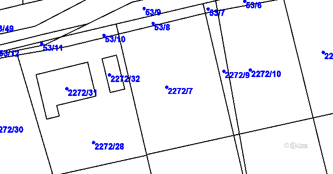 Parcela st. 2272/7 v KÚ Třemošná, Katastrální mapa