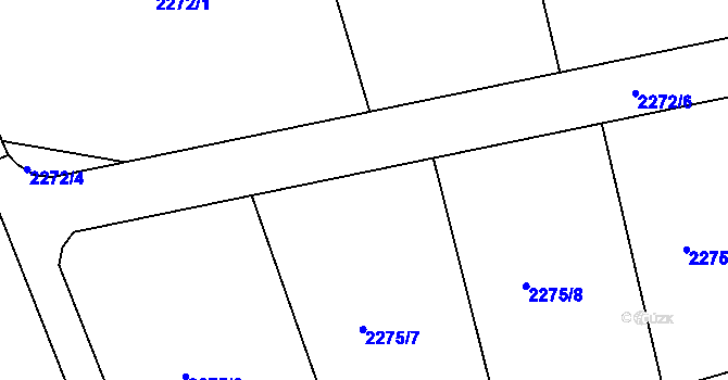 Parcela st. 2272/27 v KÚ Třemošná, Katastrální mapa