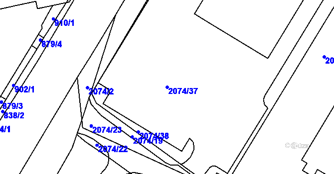 Parcela st. 2074/37 v KÚ Třemošná, Katastrální mapa