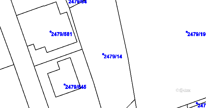Parcela st. 2479/14 v KÚ Třemošná, Katastrální mapa