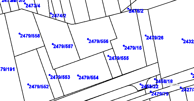 Parcela st. 2479/15 v KÚ Třemošná, Katastrální mapa