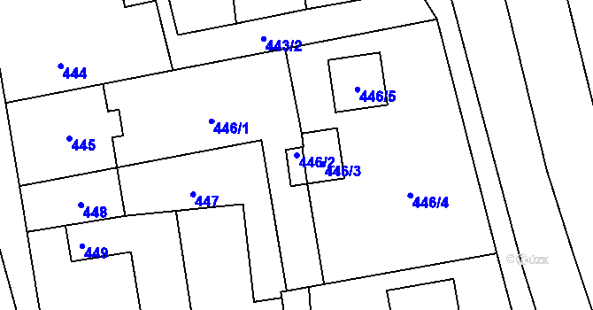 Parcela st. 446/2 v KÚ Třemošná, Katastrální mapa