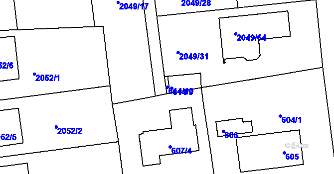 Parcela st. 614/10 v KÚ Třemošná, Katastrální mapa