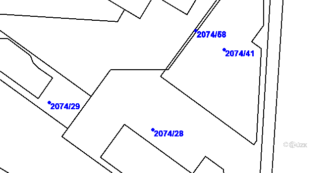 Parcela st. 2074/31 v KÚ Třemošná, Katastrální mapa
